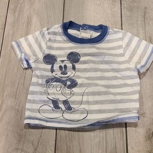 💐 Disney Baby mickey mouse striped tee🌻🍉 🎠 🌸 🍀 ❄️ 🏵💫🎀🦄🪻🍍🍓🦉🐧💘